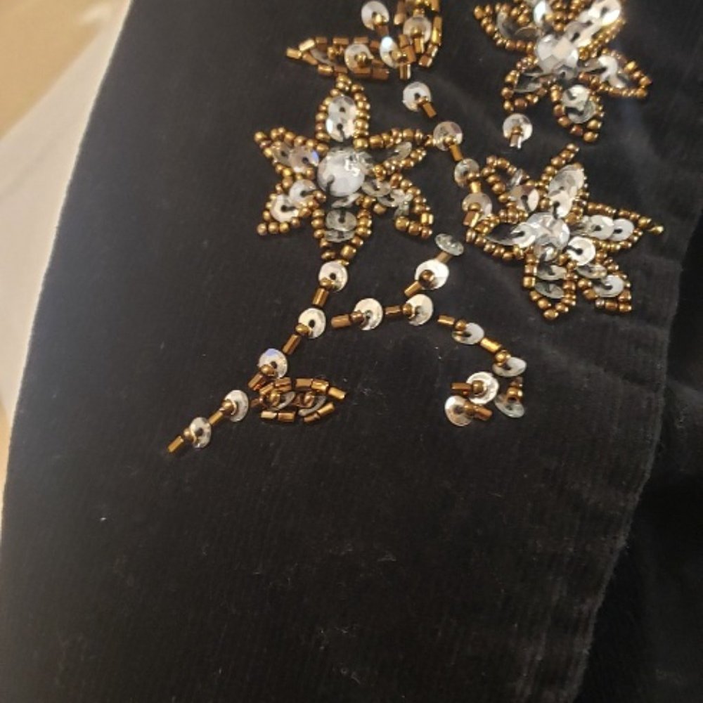 Cell Rhinestone Design Corduroy Jacket Size Small - Picture 3 of 5
